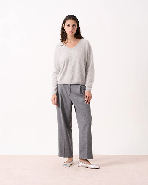 Absolut cashmere limited soeli light grey V-hals